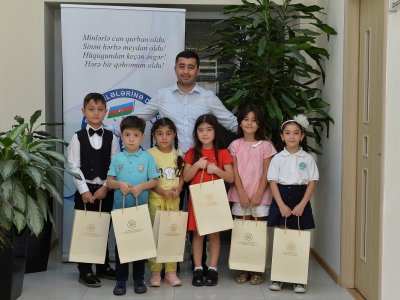 Birinci sinfə gedəcək şəhid övladları ilə görüş keçirilib - FOTO