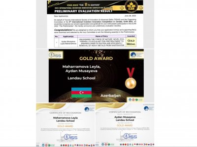 Şagirdlərin layihəsi qızıl medala layiq görüldü