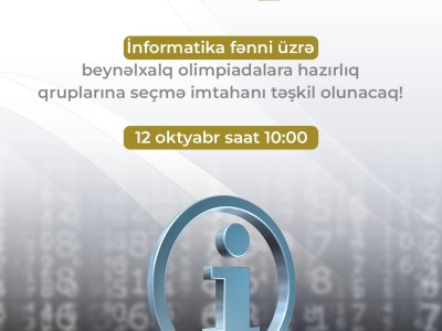 Bu fənn üzrə beynəlxalq olimpiadalara İMTAHAN 