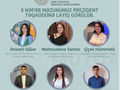 Şimal-qərb bölgəsi üzrə 6 məzun Prezident təqaüdünə layiq görülüb
