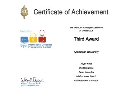 Azərbaycan Universitetinin komandası ICPC-nin növbəti mərhələsinə vəsiqə qazanıb