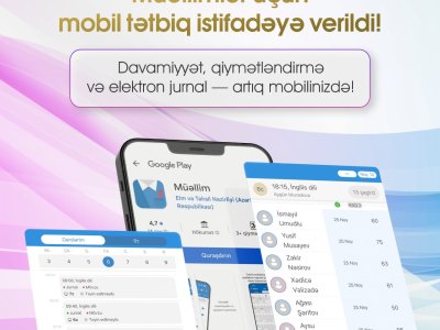 Müəllimlər üçün yeni mobil tətbiq istifadəyə verilib