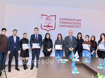 Azərbaycan Texnologiya Universitetinin "Brend tələbə"ləri mükafatlandırılıb- FOTOLAR