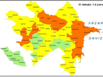 Küləkli hava şəraiti ilə bağlı sarı və narıncı XƏBƏRDARLIQ