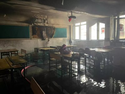 Alanya məktəbində yanğın: dərslər dayandır