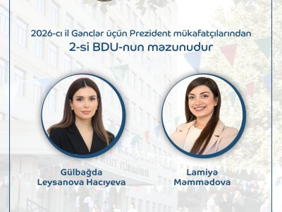 Gənclər üçün Prezident mükafatçılarından 2-si BDU-nun məzunudur