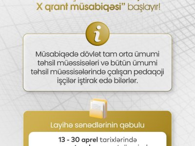 X&nbsp;qrant müsabiqəsinə sənəd qəbulu başlayır