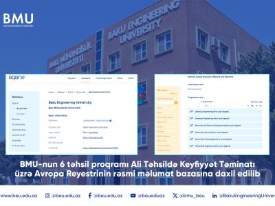 BMU-nun 6 ixtisası Avropa Reyestrinə daxil edilib