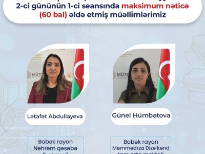 Sertifikasiyadan 60 bal toplayan MÜƏLLİMLƏR