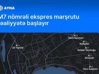 M7 nömrəli ekspres marşrutu fəaliyyətə başlayır