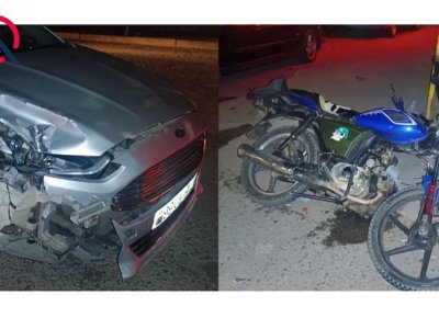 18 yaşlı motosiklet sürücüsü qəzaya düşüb