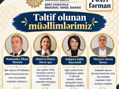 Şəki-Zaqatala regionu üzrə&nbsp;16 təhsil işçisi təltif olunub- FOTOLAR