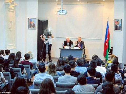 Latviya səfiri tələbələrə mühazirə oxudu - FOTOLAR