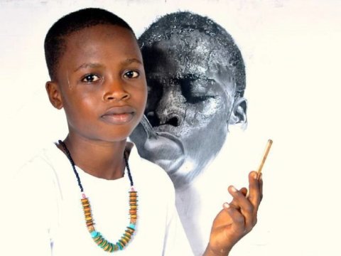 Portretləri ilə bütün dünyanın diqqətini cəlb edən nigeriyalı rəssam - 11 yaşlı məktəbli