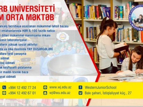 Qərbi Kaspi Universitetinin tam orta məktəbindən 100 % nəticə    