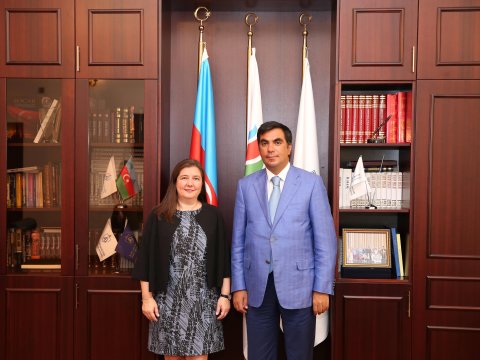 Rektor Elmar Qasımov SOCAR Türkiyənin İnsan resurları direktoru Sibel Uğurla görüşdü