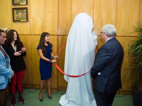 Leyla Əliyeva Moskvada Nəsiminin büstünün açılışında - FOTOLAR