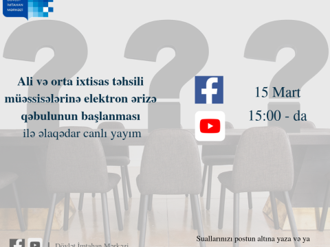 DİM sözçüsü qəbulla bağlı bütün sualları cavablandıracaq – Canlı yayım