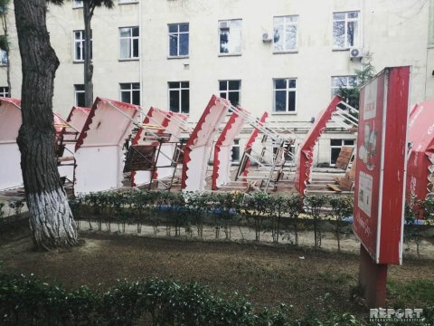 BDU-nun həyətində sökülən çayxananın yerinə nə tikiləcək? - Universitetdən açıqlama