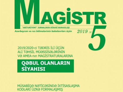 Magistraturaya qəbul olanların siyahısı çap olundu  