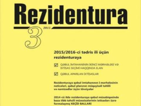 Müxtəlif kliniki bazalar üçün ayrılan plan yerləri - Rezidentura 3  