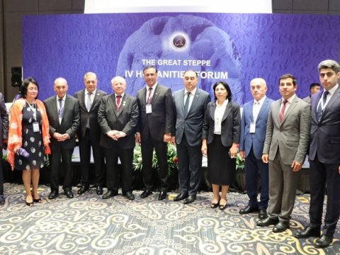 AMEA Rəyasət Heyətinin elmi katibi IV “Böyük Çöl” Beynəlxalq Humanitar Forumunda çıxış edib