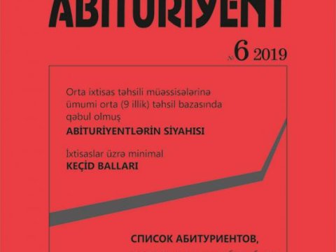 “Abituriyent” jurnalının 6-cı nömrəsi çapdan çıxıb