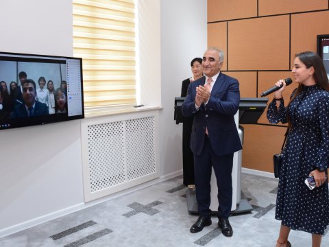 Leyla Əliyeva UNEC-də distant dərsləri izləyib - FOTO