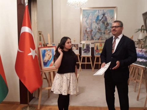 Ankarada yeniyetmə həmyerlimizin rəsm sərgisi keçirilib