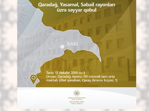 Üç rayon üzrə səyyar qəbul keçiriləcək