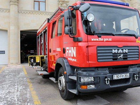 Sumqayıtda uşaq bağçasının ərazisində baş verən yanğın söndürülüb