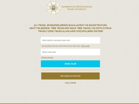 Təhsil Nazirliyi: Tələbələrin köçürülməsi bu gün başa çatır