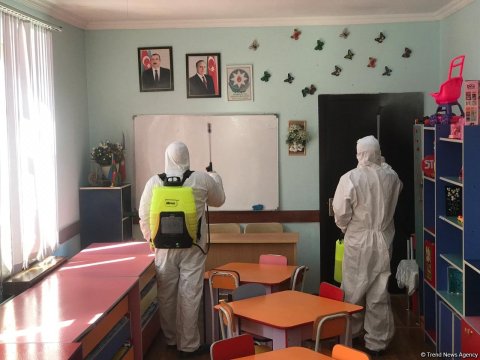 Bakıda məktəbəqədər təhsil müəssisələri dezinfeksiya edilib 