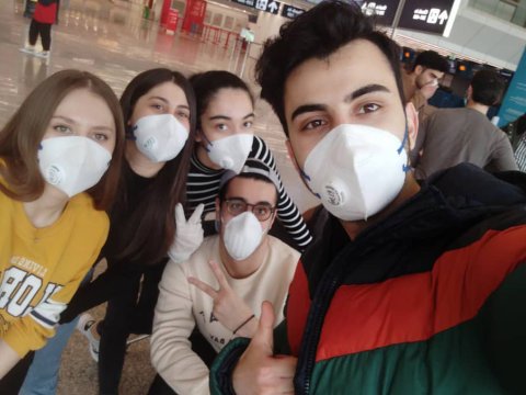 Azərbaycanlı tələbələr İtaliyadan vətənə qayıdır - Fotolar