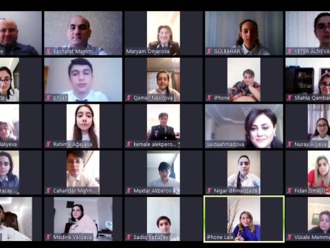 Məktəblilərlə onlayn görüş keçirilib