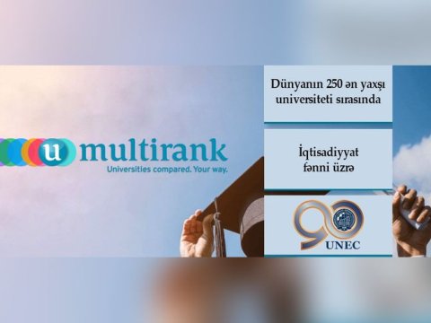 UNEC iqtisadiyyat fənni üzrə dünyanın 250 ən yaxşı universiteti sırasındadır