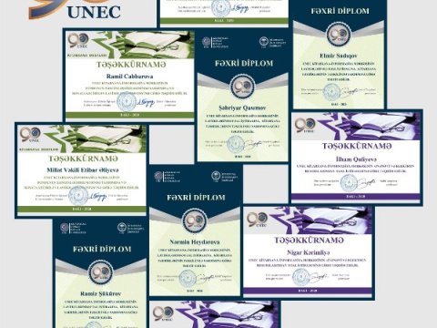 UNEC KİM-in fəaliyyətinə dəstək olanlar mükafatlandırıldı