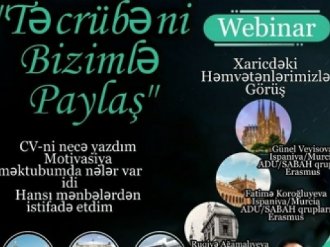 Azərbaycan Dillər Universitetində onlayn vebniar:Təcrübəni bizimlə paylaş