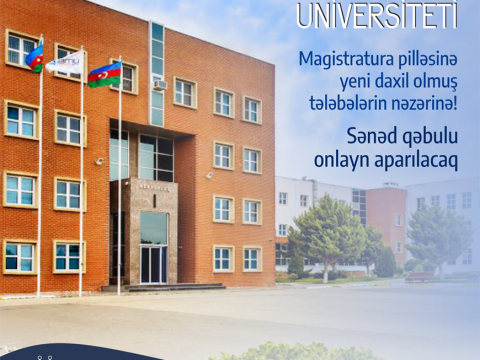 BMU-nun magistratura pilləsinə sənəd qəbulu onlayn aparılacaq