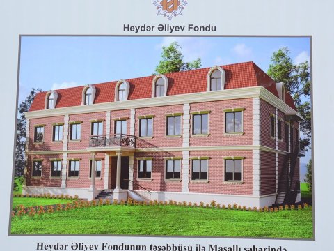 Heydər Əliyev Fondunun təşəbbüsü ilə yeni inşa olunacaq uşaq bağçasının təməli qoyuldu  