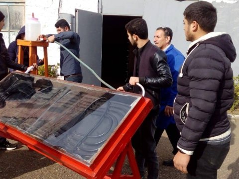 Lənkəran Peşə Liseydə günəş istilik su paneli hazırlanıb