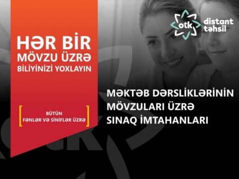 Məktəb dərsliklərinin mövzuları üzrə onlayn sınaq imtahanları keçirilir