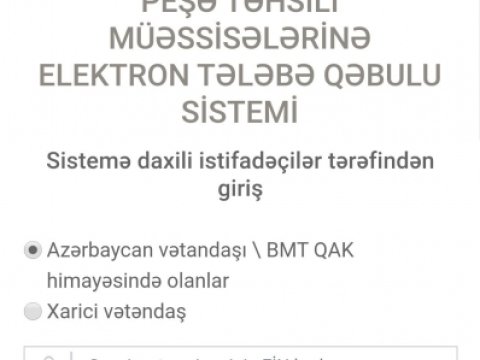 2020-2021-ci tədris ili üçün peşə təhsili pilləsinə tələbə qəbulu davam edir
