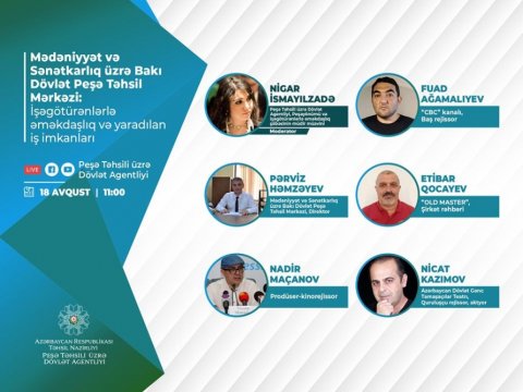 Bakı Dövlət Peşə Təhsil Mərkəzində Mədəniyyət və Sənətkarlıq üzrə vebinar keçirilib