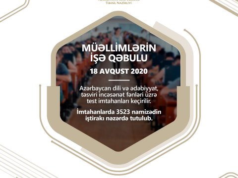 Bu gün 3523 müəllim işə qəbul imtahanı verəcək