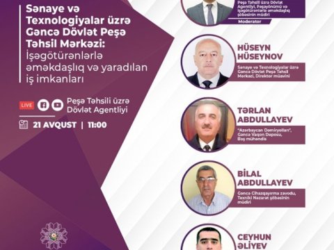 Gəncə Dövlət Peşə Təhsil Mərkəzində vebinar keçirilib
