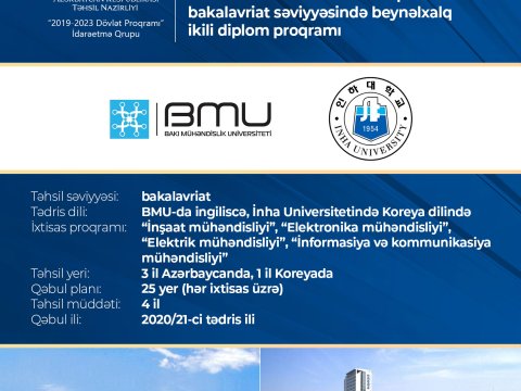 Koreya və Azərbaycanın ali təhsil müəssisələri arasında ikili diplom proqramı üzrə tələbə qəbuluna start verilir