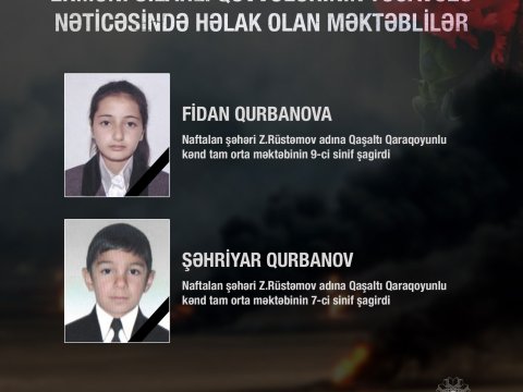 Erməni silahlı qüvvələrinin təcavüzü nəticəsində həlak olan məktəblilərimiz - FOTO
