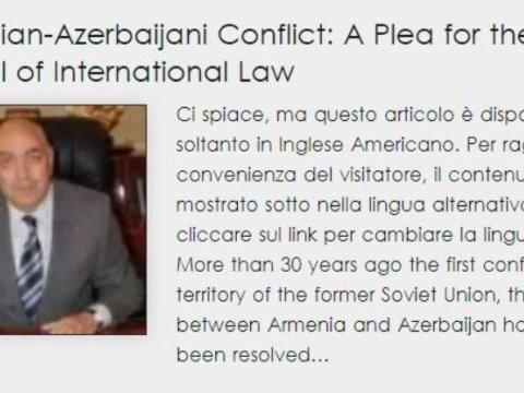 Azərbaycanlı alimdən İtaliya mətbuatında beynəlxalq təşkilatlara ÇAĞIRIŞ