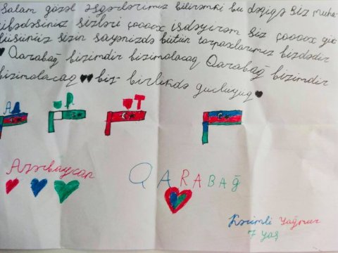   Əsgərə məktub - “Əsgər əmilər sizi çox istəyirəm” – məktəbdən səngərə      